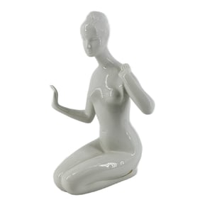 Vintage Royal Dux Porcelain Kneeling Woman Figurine