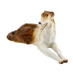 Vintage Royal Dux Porcelain Borzoi Hound Figurine