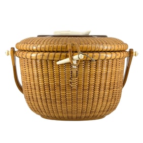 Vintage Handmade Steven Gibbs Nantucket Lightship Basket Purse