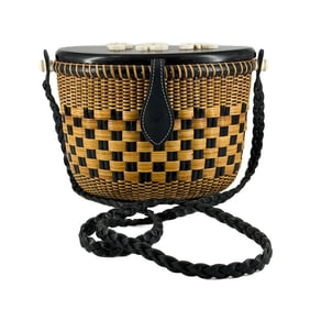Handmade Linda Brown Nantucket Bi Color Basket Purse