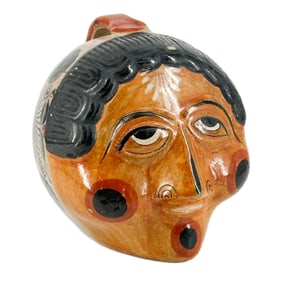 Vintage Mexican Terra Cotta Lady Head Bank