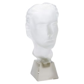 Czech Art Glass "Ingrid" Glass Bust of a Woman by Heinrich Hoffmann