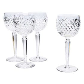 Set of 4 Waterford Crystal "Alana" Wine Hock Glasses