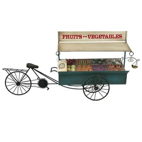 Artisian House Curtis Jere Vendor's Cart 3 Dimensional Metal Sculpture