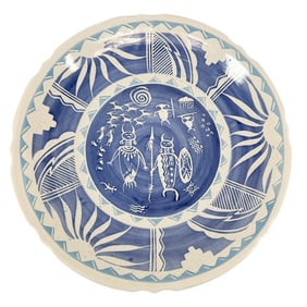 Large Tom Deitenbeck Decorative Stoneware Wall Plate