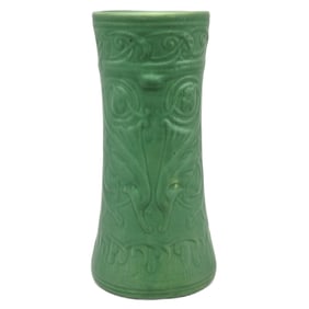 1910s Weller Matte Green Art Nouveau Vase