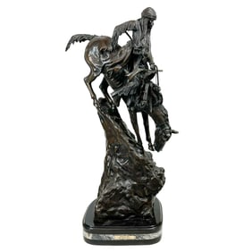 MASSIVE 31" Fredrick Remington "Mountain Man" Bronze Sculpture