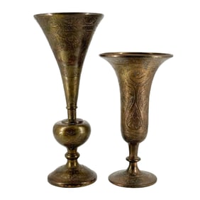 Brass Embossed Decorative Vases