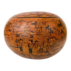 Large Pablo Hurtado Incan Artist Large Wedding Gourd