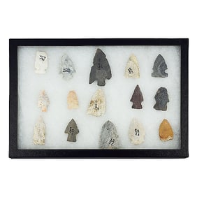 Group of Illinois Primitive Stone Arrowheads