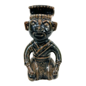 Chinese Sanxingdui Culture Ceramic Seated Man Figure