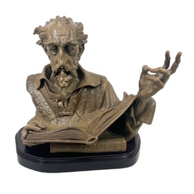 Large Lladro "El lector alucinado" (The Reader) Porcelain Bust of Don Quixote