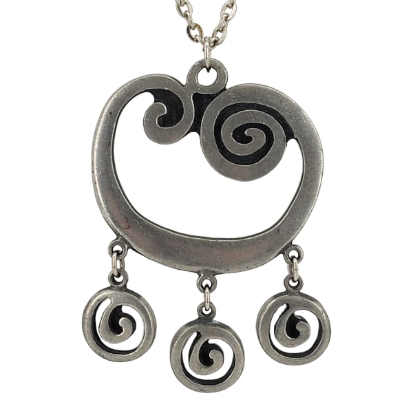 Vintage RUNE TENNESMED Sweden Modernist Pewter Pendant Necklace (1 of 8)
