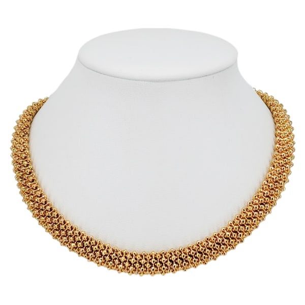 Vintage Heavy Gold Tone Granular Choker Necklace (1 of 9)