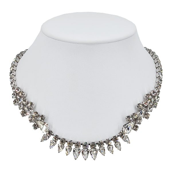 Vintage GARNE JEWELRY Prong Set Clear Rhinestone Necklace (1 of 8)