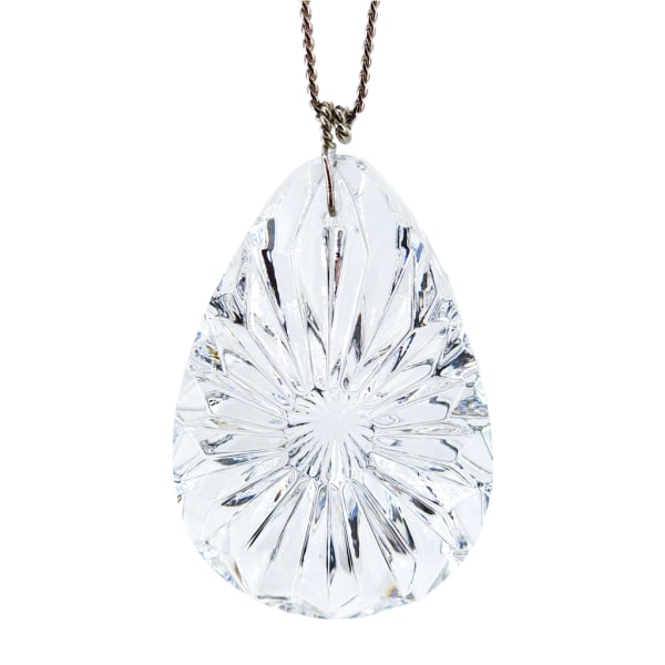 Vintage WATERFORD Crystal Large Drop Pendant on Sterling Silver Chain (1 of 11)