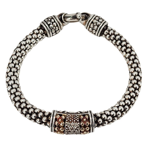 GABRIELLE BRUNI Sterling Silver 14K Gold & Diamond Popcorn Bracelet (1 of 11)