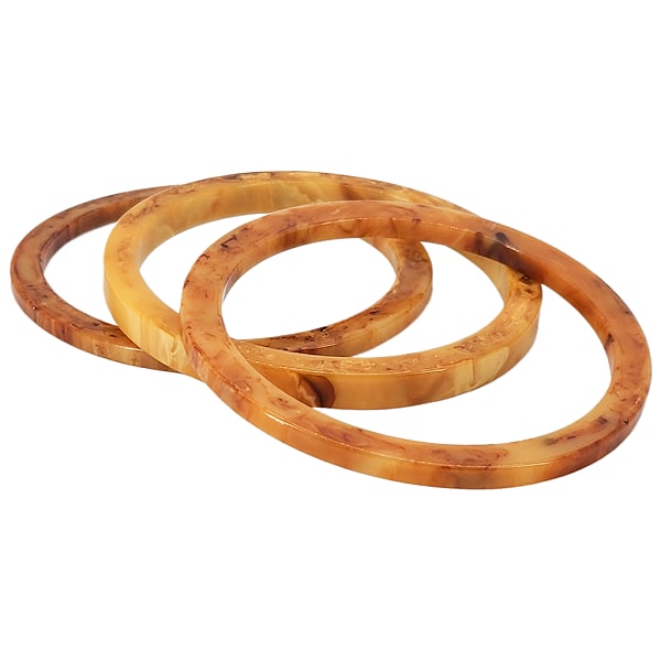 Three Vintage Butterscotch Swirl Bakelite Spacer Bangle Bracelets (1 of 10)