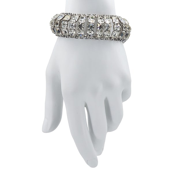 Vintage Domed Prong Set Rhinestone Bracelet (1 of 10)