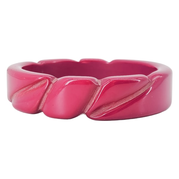 Vintage Carved Magenta Lucite Bangle Bracelet (1 of 9)