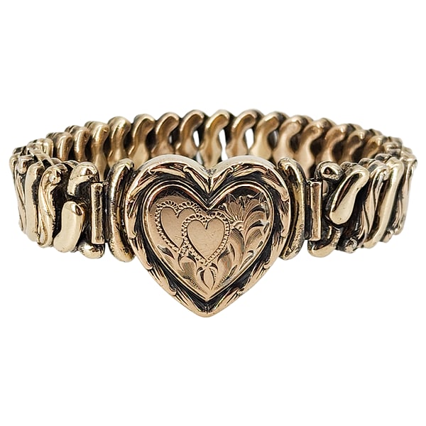 Vintage CARL ART Gold Filled Heart Shaped Sweetheart Expansion Bracelet (1 of 10)