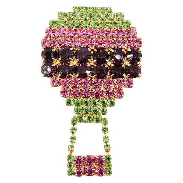 Vintage Prong Set Rhinestone Hot Air Balloon Brooch (1 of 7)