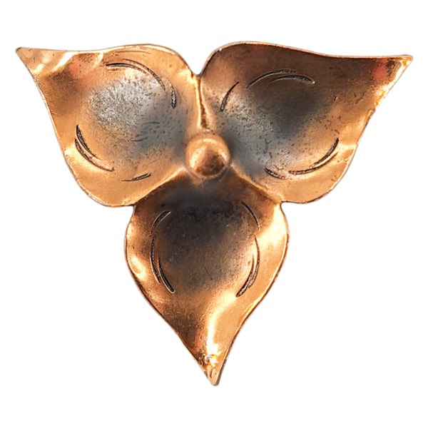 Vintage STUART NYE Copper Trillium Flower Brooch (1 of 6)
