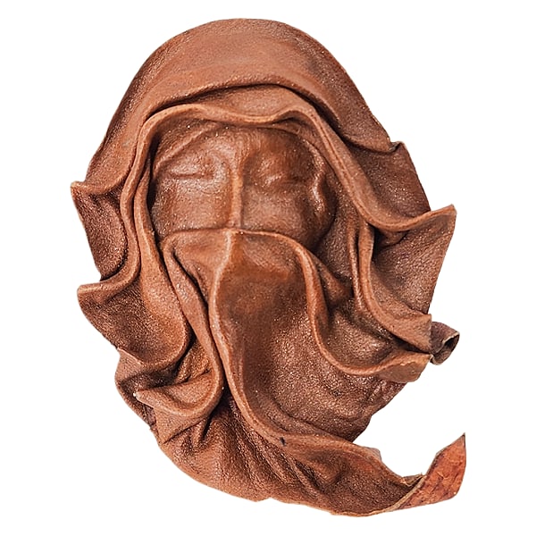 Vintage Handmade Molded Leather Goddess Face Scarf Brooch: Vintage Handmade Molded Leather Goddess Face Scarf Brooch. 3-1/8 x 2-1/4". Unmarked/unsigned.