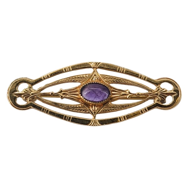 Vintage Victorian Revival Gold Filled Amethyst Mini Brooch (1 of 6)