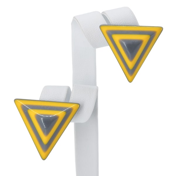 Vintage Stacked Lucite Triangle Pierced Earrings (1 of 7)