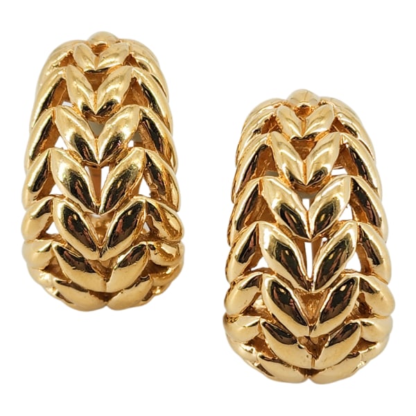 Vintage CINER Gold Tone Braid Clip Earrings (1 of 7)