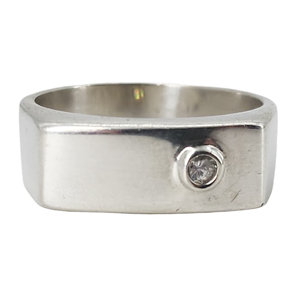 Vintage SHUBE'S MFG Sterling Silver CZ Ring, Sz 10.75 (1 of 9)