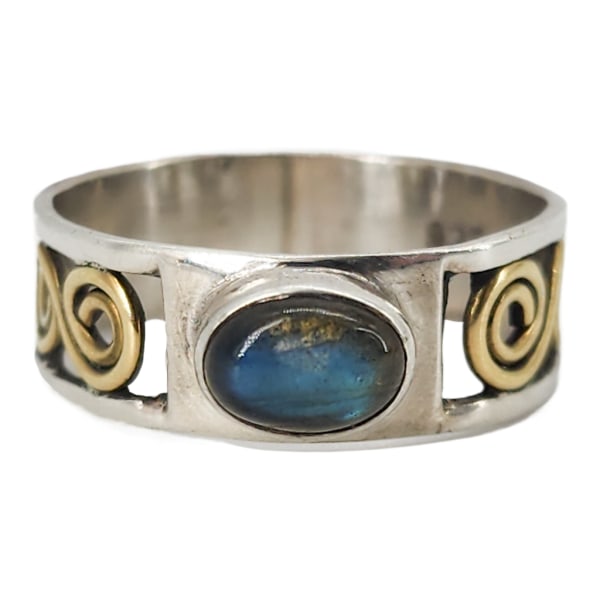 Vintage Sterling Silver Labradorite Ring, Sz 7.25 (1 of 8)