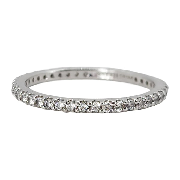 QVC Epiphany Line Sterling Silver CZ Eternity Band Ring, Sz 9 (1 of 8)