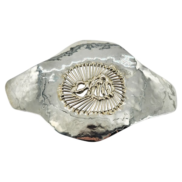 Oversized Signed Vintage Brutalist Metal Belt Buckle (1 of 5)