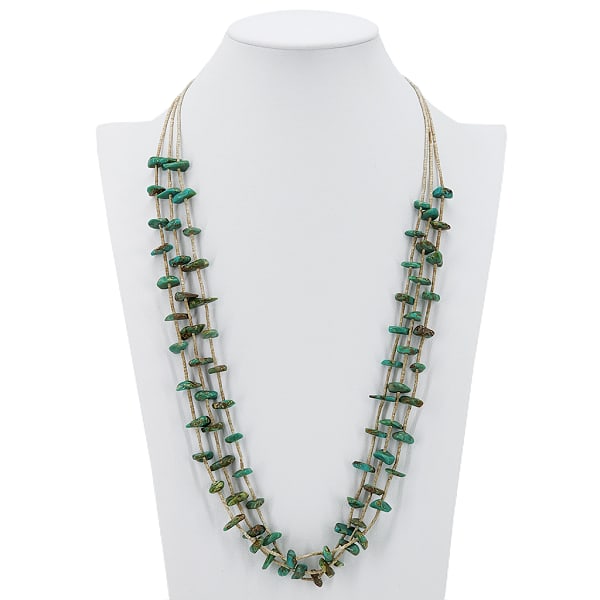 Vintage Native American Multi-Strand Turquoise Chip Necklace (1 of 10)