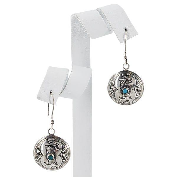 Vintage Native American Sterling Silver Turquoise Earrings (1 of 5)