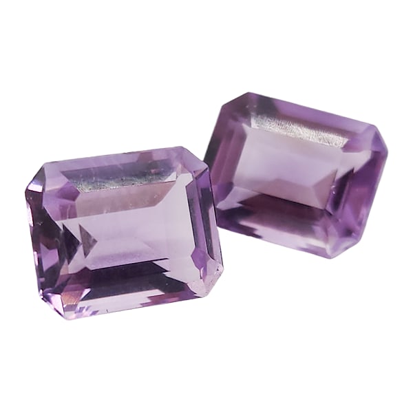 Two Amethyst Loose Gemstones, Emerald Cut, Approx 10x8mm (1 of 8)