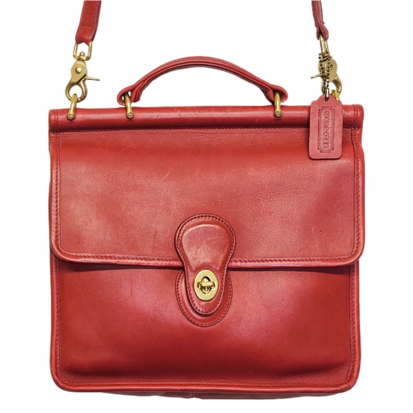 Vintage COACH Willis Bag 9927 in Red w/ Brass Hardware & Hang Tag (1 of 20)