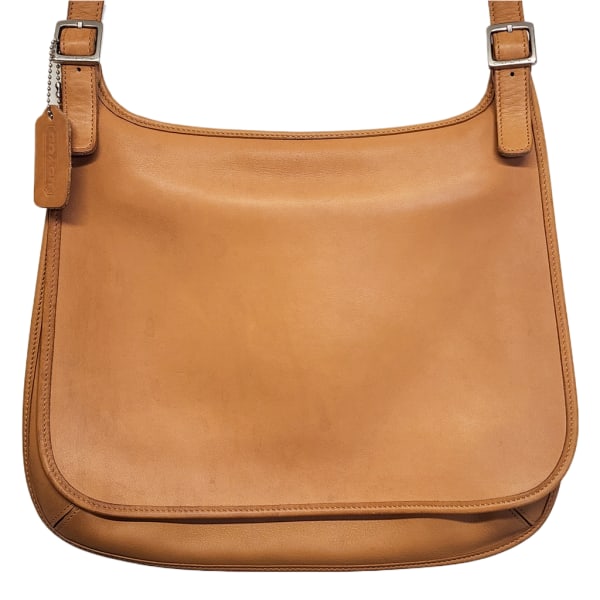 Vintage COACH Hippie Flap Bag 9134 in Tan w/ Silver Hardware & Hang Tag (1 of 17)