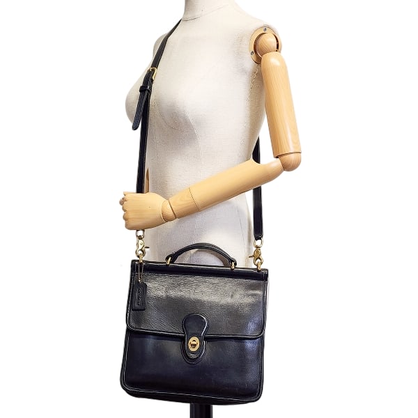 Vintage COACH Willis Bag 9927 in Black w/ Brass Hardware & Hang Tag (1 of 20)