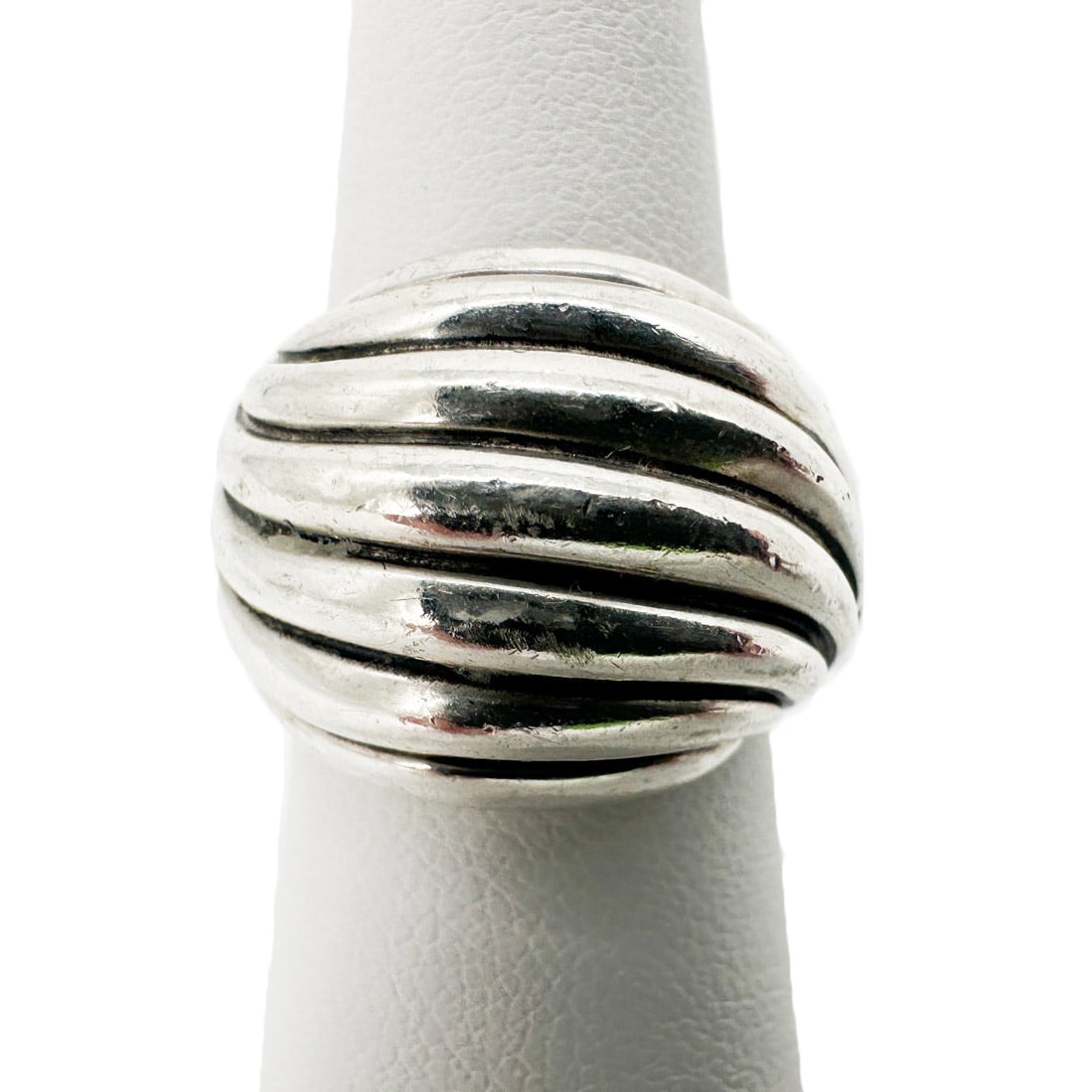 Vintage Sterling Silver David Yurman Ribbed Dome Ring, Sz 5.75 (1 of 10)