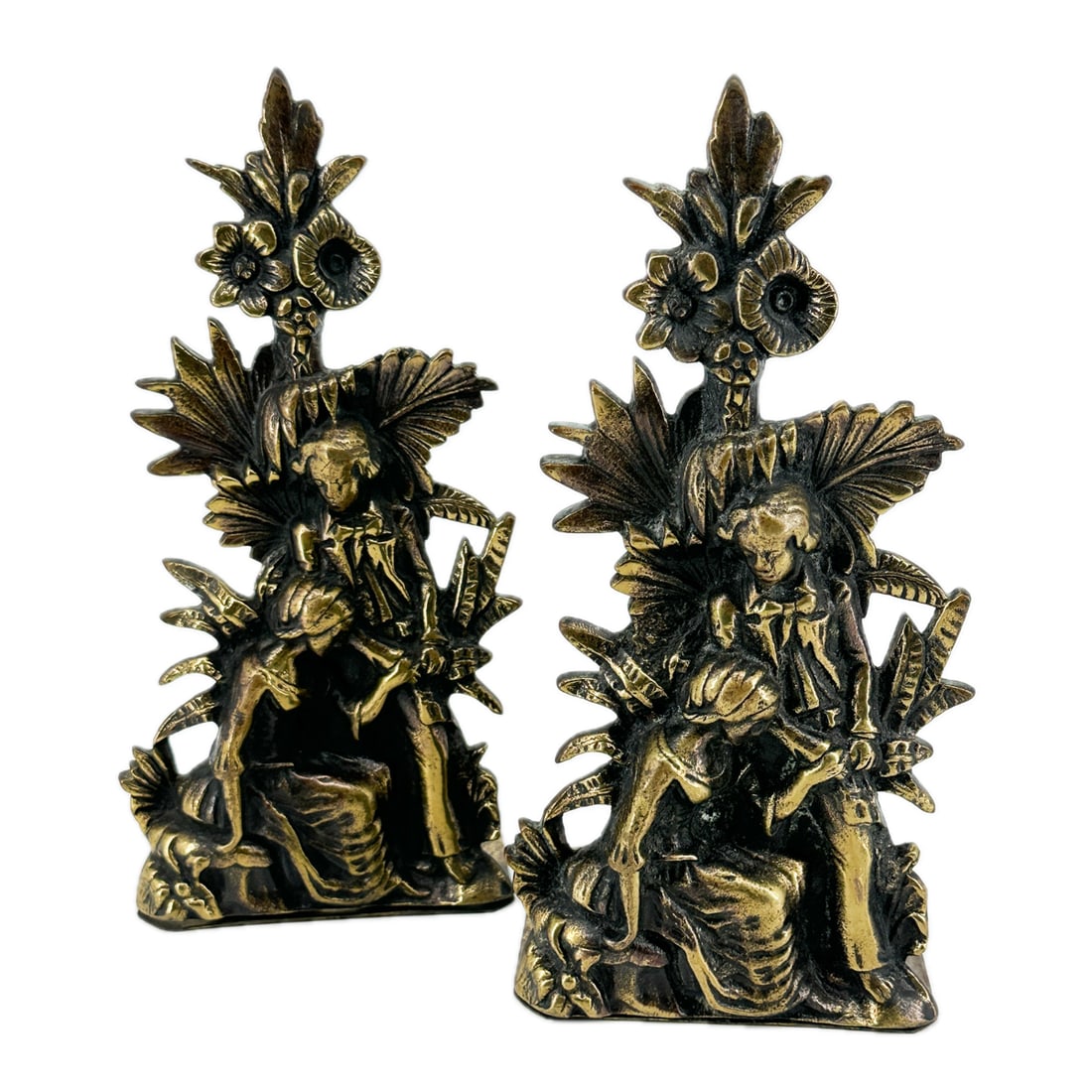 Antique Victorian Brass Figural Bookends (1 of 8)