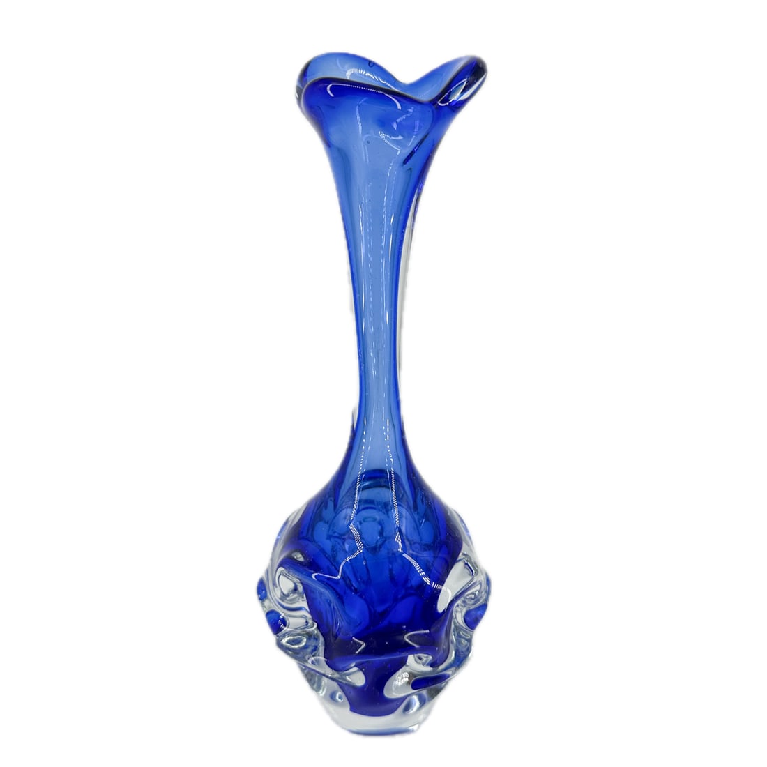 Mid-Century Modern Magnor Art Glass Bud Vase: Mid-Century Modern Magnor Art Glass Bud Vase, Hand Blown & Made in Sweden