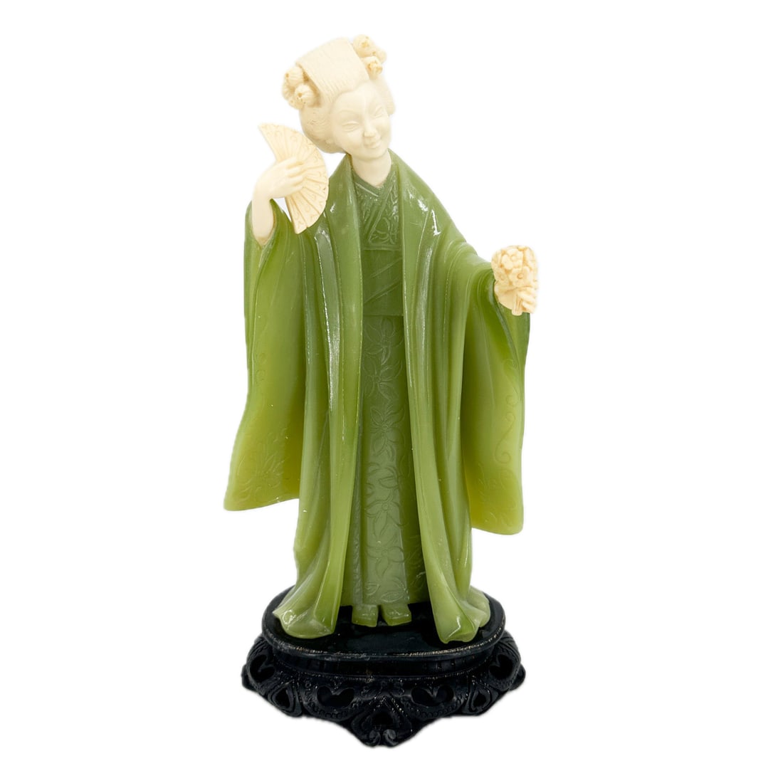 Wony Italy Green Faux Jade Geisha Woman Figure (1 of 8)