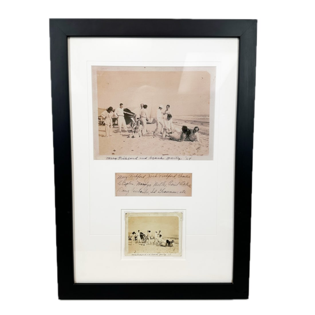 Original Photograph of Charlie Chaplin & Mary Pickford at a Beach Party 1924 (1 of 6)