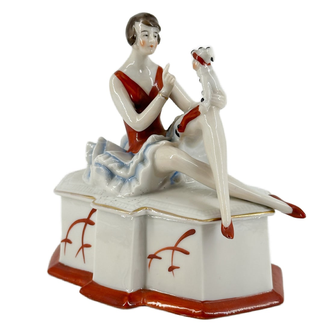 Antique German Porcelain Art Deco Lady with Doll (1 of 9)