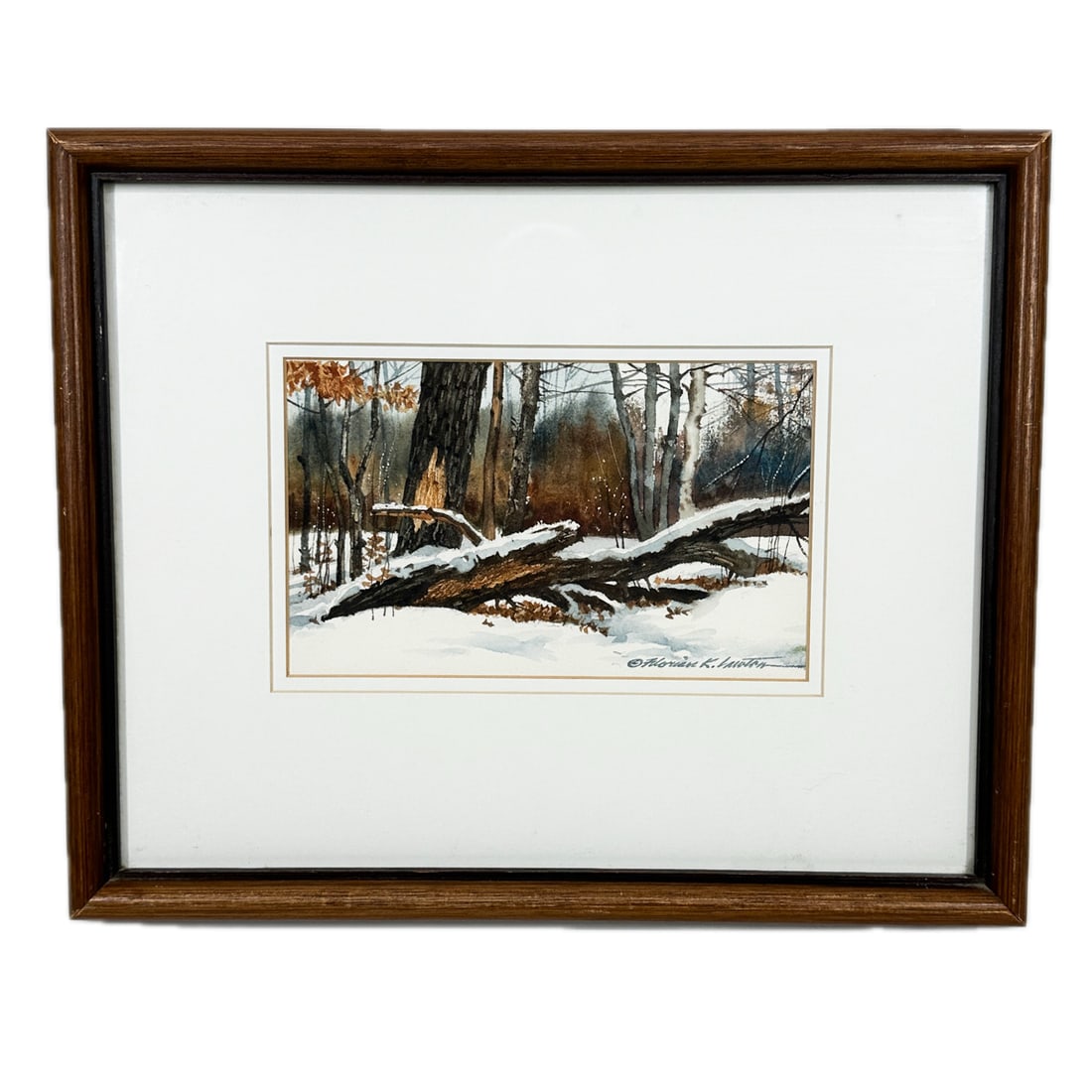 Florian K. Lawton Original Watercolor Painting Winter Forest (1 of 7)