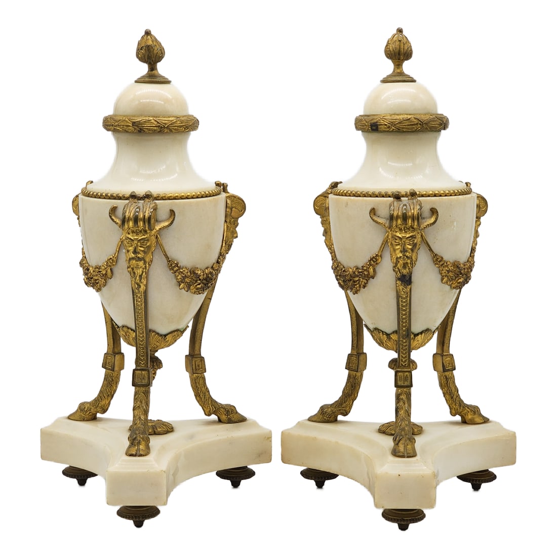 Louis XVI Style French Marble & Bronze Decorative Cassolettes/ Mantle Urns (1 of 13)