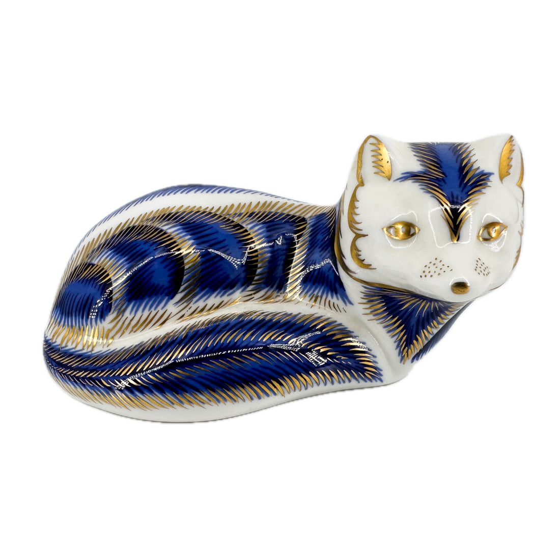 Royal Crown Derby "Arctic Fox" Porcelain Figural Paperweight (1 of 7)